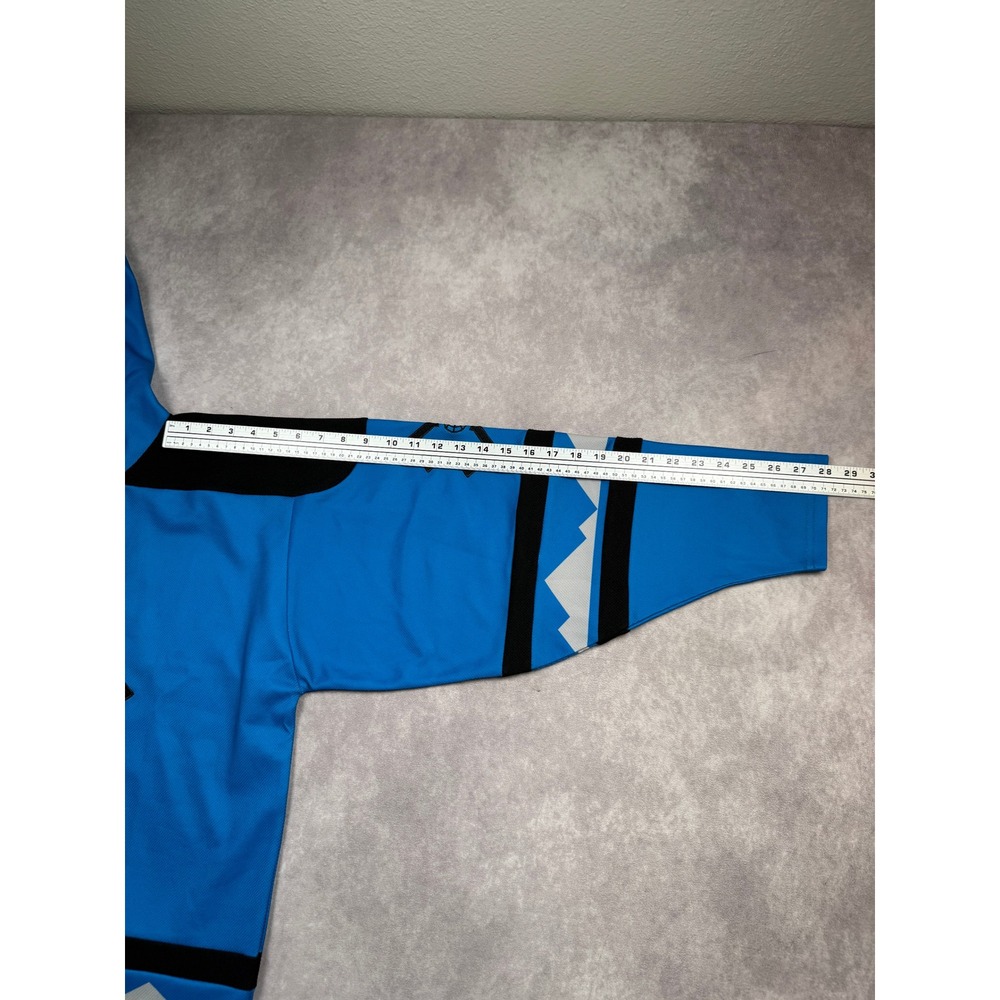 X Games Aspen 2025 Hooded Hockey Jersey Blue Black Lace Up Men M Embroidered - Picture 4 of 16